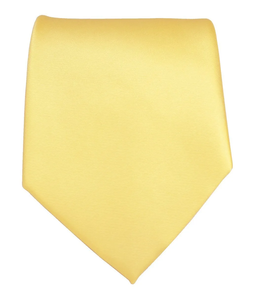 Solid Yellow Necktie and Pocket Square