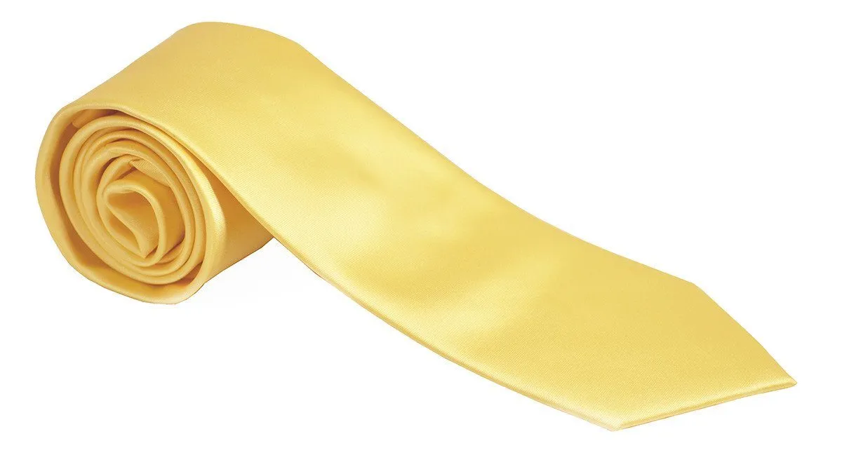 Solid Yellow Necktie and Pocket Square