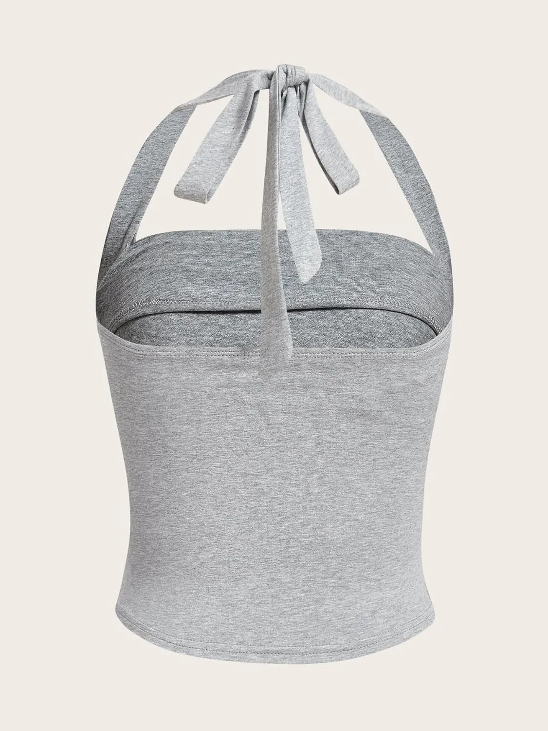 SOLY HUX Women's Ruched Halter Y2K Crop Tops Tie Back Sleeveless Slim Fit Cami Tops