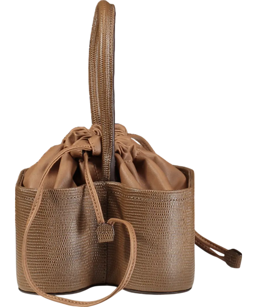 Song Ryoo Brown Curvy Top Handle Bucket Bag