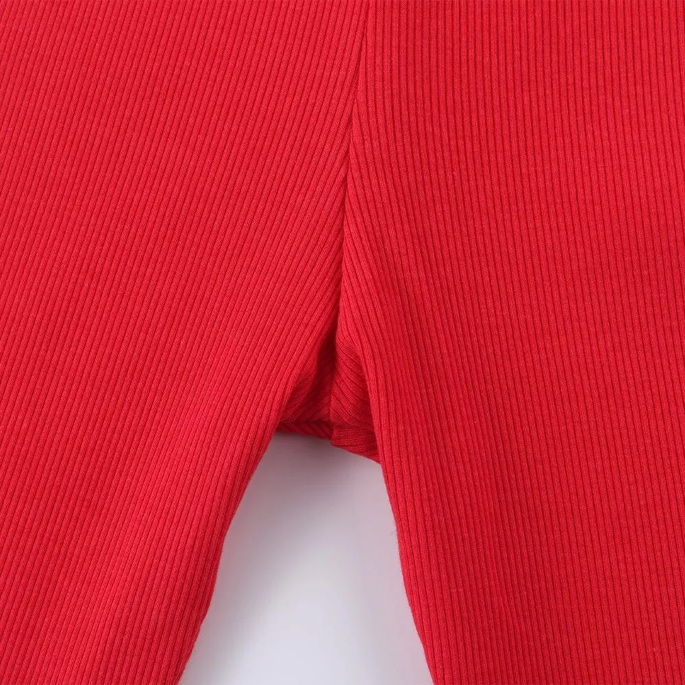Spring&Gege Girls Ribbed Knit Bell Bottoms Flare Leggings Ruffle Bootcut Pants Casual Solid Fall Outfits (5-12 Years)