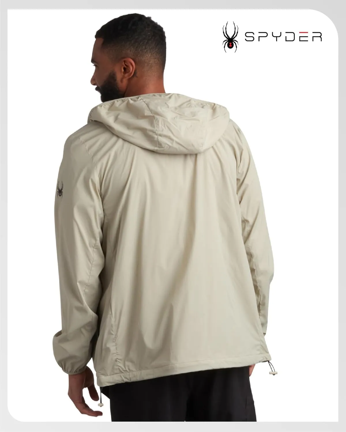 Spyder Mens Rain Jacket - Wind & Water Resistant Rain Coats for Men - Hooded Mens Windbreaker Lightweight for Travel and Golf
