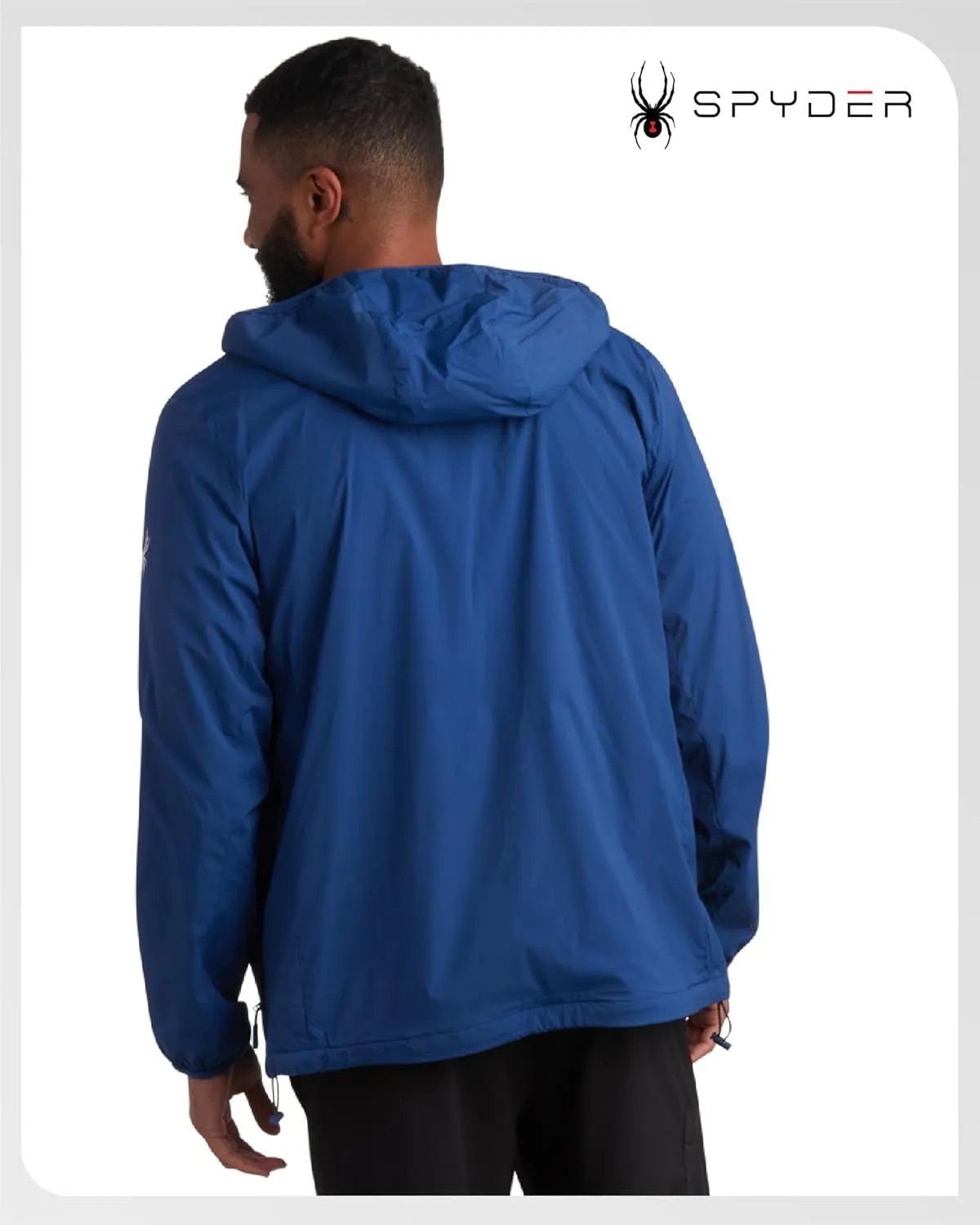 Spyder Mens Rain Jacket - Wind & Water Resistant Rain Coats for Men - Hooded Mens Windbreaker Lightweight for Travel and Golf
