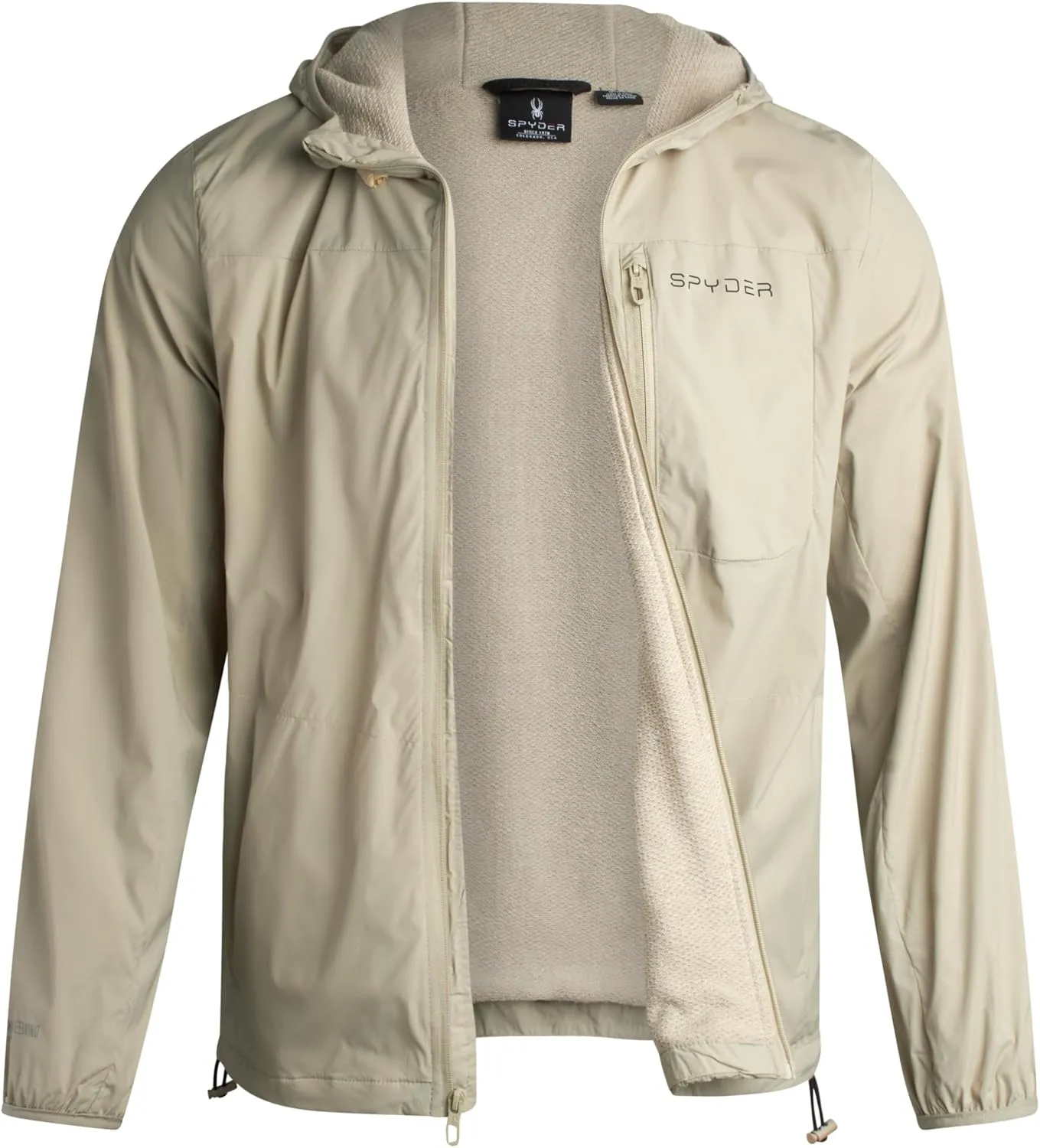 Spyder Mens Rain Jacket - Wind & Water Resistant Rain Coats for Men - Hooded Mens Windbreaker Lightweight for Travel and Golf