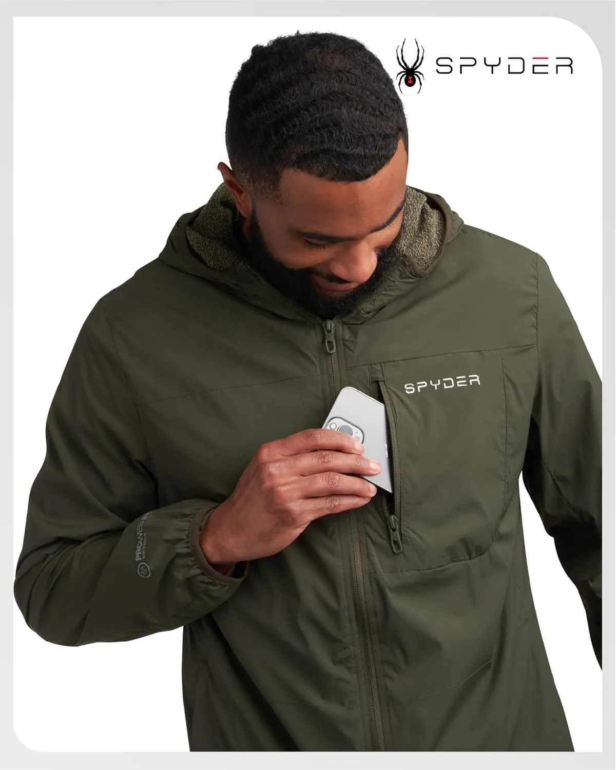 Spyder Mens Rain Jacket - Wind & Water Resistant Rain Coats for Men - Hooded Mens Windbreaker Lightweight for Travel and Golf
