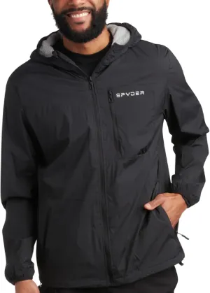 Spyder Mens Windbreaker Jacket - Lightweight Wind & Water Resistant Rain Coat for Men, Hooded Rain Jacket Men for Travel Golf