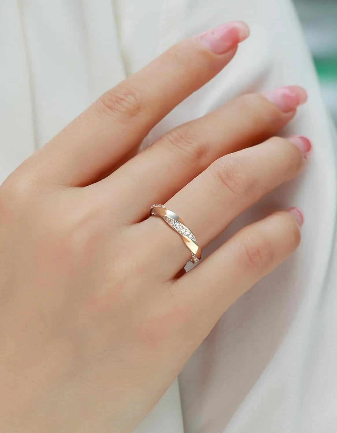 Stackable Eternity Band Rings for Women Wedding, Engagement, Promise, Anniversary Gifts, Premium Moissanite D Color VVS1 Clarity 3EX Cut, S925 Sterling Silver 18K Gold Plated Non Tarnish