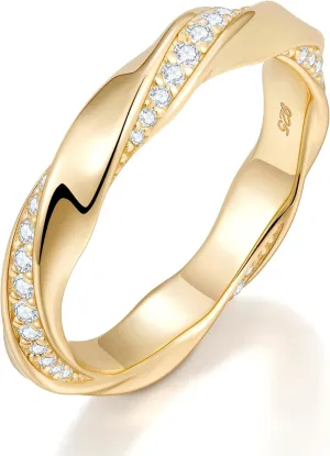 Stackable Eternity Band Rings for Women Wedding, Engagement, Promise, Anniversary Gifts, Premium Moissanite D Color VVS1 Clarity 3EX Cut, S925 Sterling Silver 18K Gold Plated Non Tarnish
