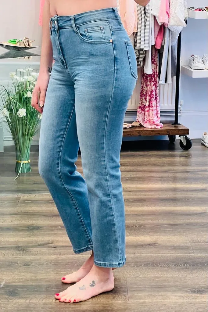 Straight Leg Denim Jeans