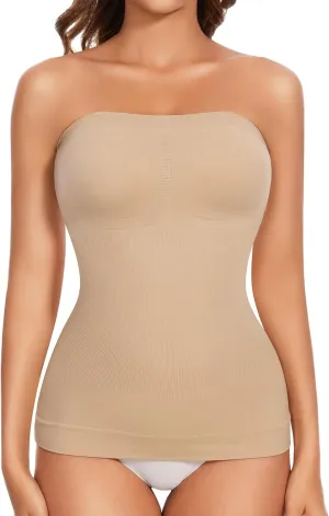 Strapless Shapewear Tank Tops Tube Tops for Women Cami Shaper Tummy Control Slimming Camisoles Compression