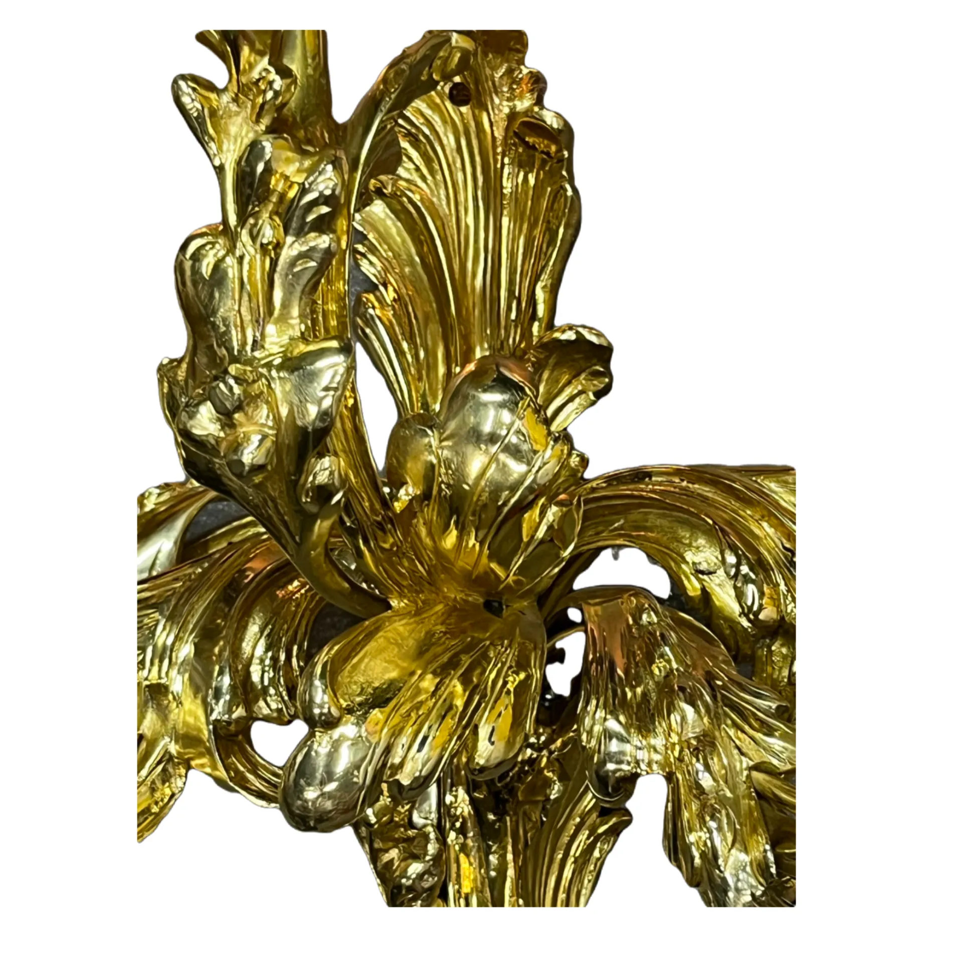 Stunning Solid Cast Brass Baroque Revival Ten Light Sconces #2432