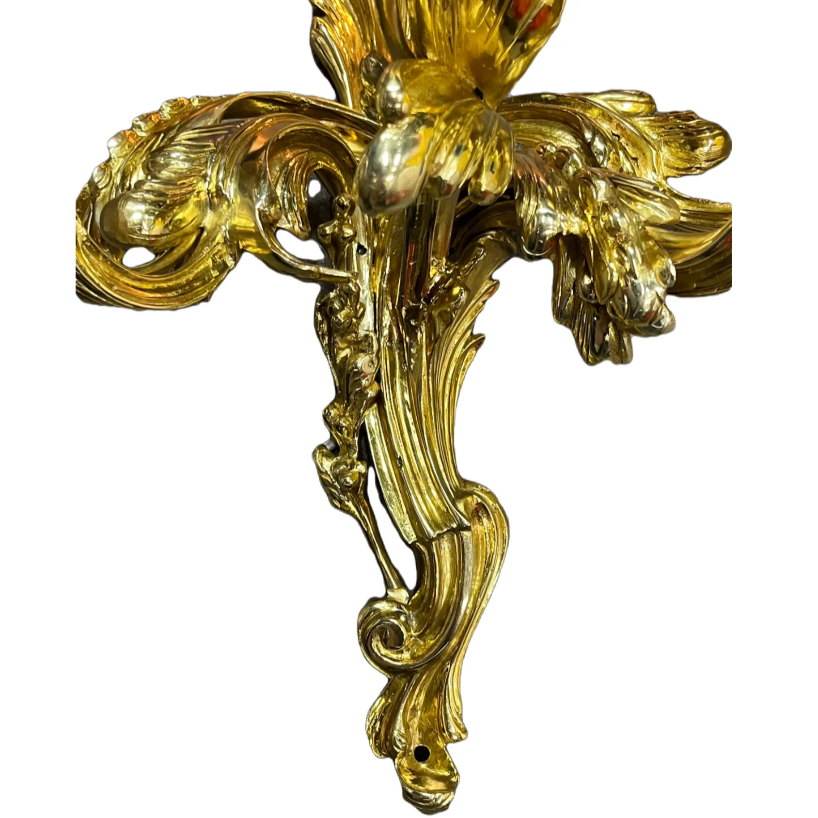 Stunning Solid Cast Brass Baroque Revival Ten Light Sconces #2432