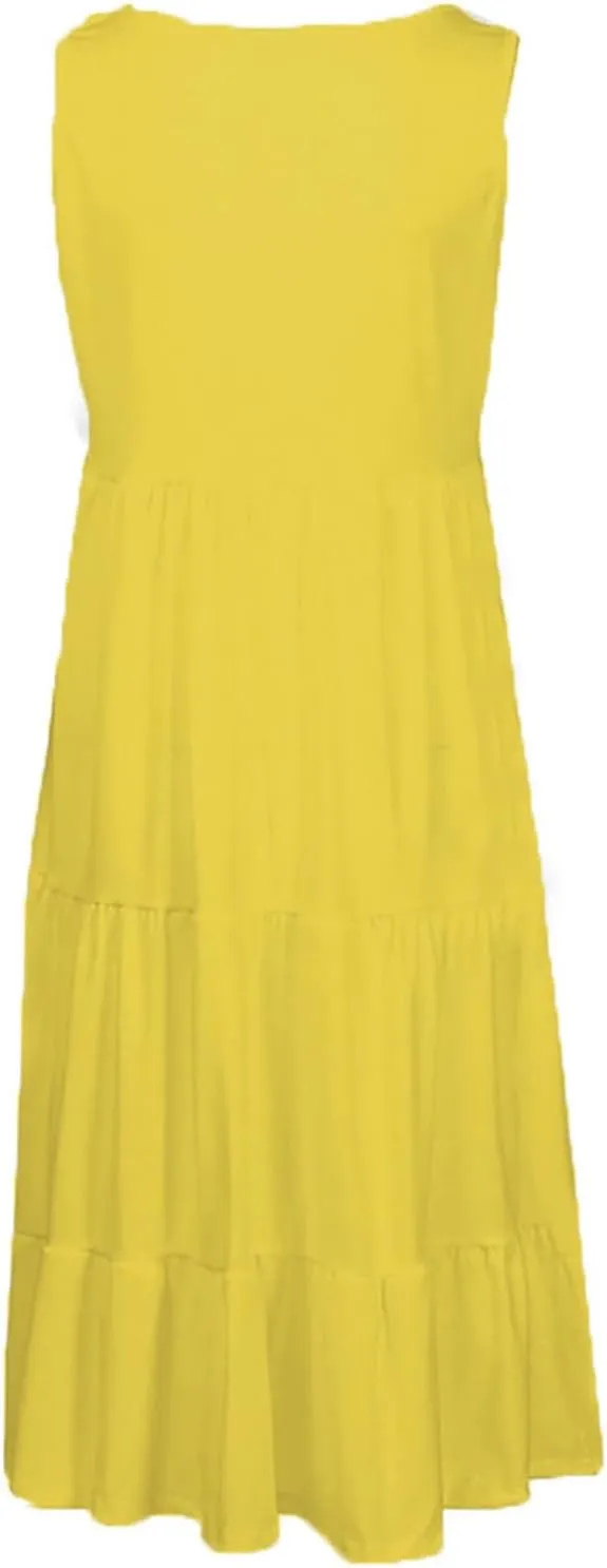 Summer Dresses for Women Plus Size Beach Dress Casual Sundresses Sexy Sleeveless Babydoll Dress Flowy Midi Dresses