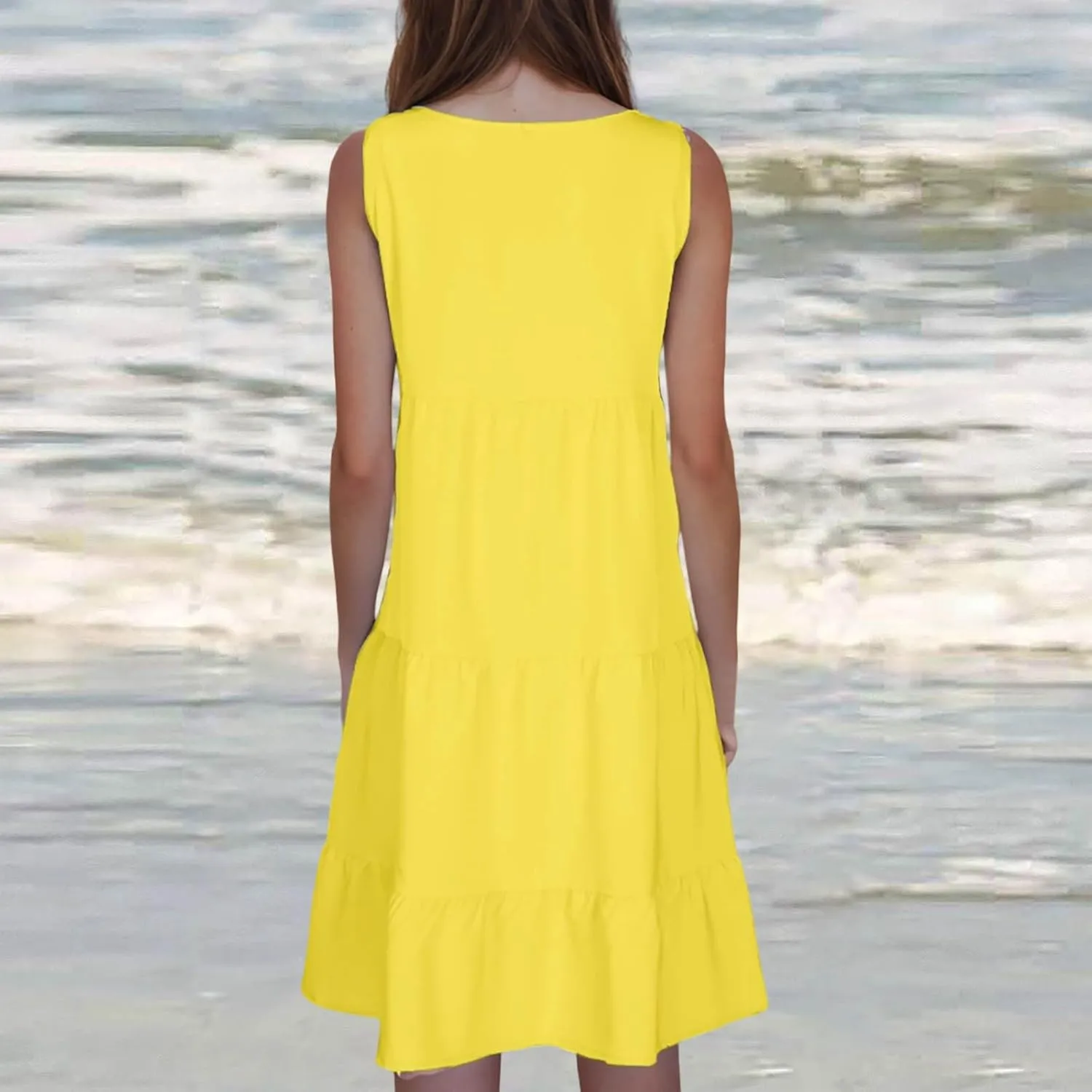 Summer Dresses for Women Plus Size Beach Dress Casual Sundresses Sexy Sleeveless Babydoll Dress Flowy Midi Dresses