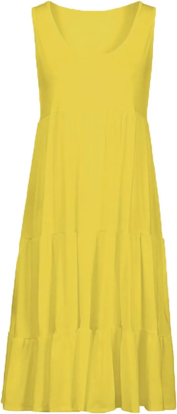Summer Dresses for Women Plus Size Beach Dress Casual Sundresses Sexy Sleeveless Babydoll Dress Flowy Midi Dresses