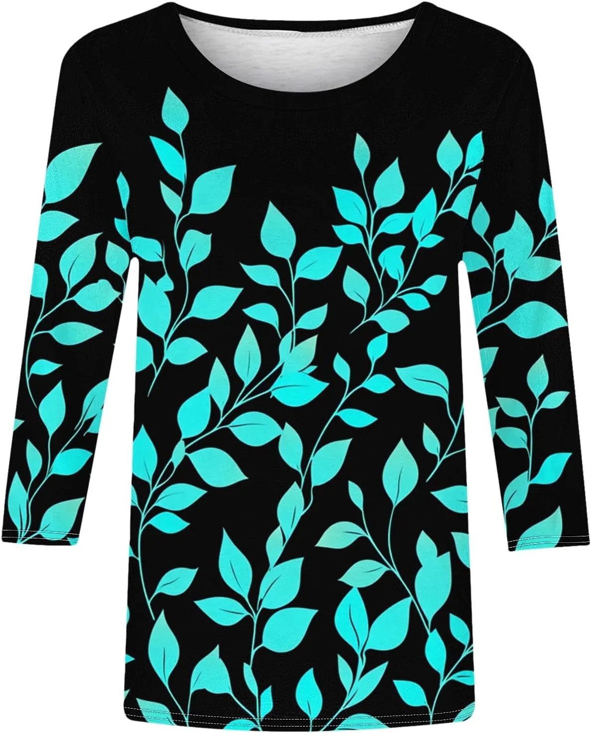 Summer Tops for Women 2025 3/4 Sleeve Floral Dressy Shirts Loose Fit Comfy Casual Blouses Trendy Boho Shirt