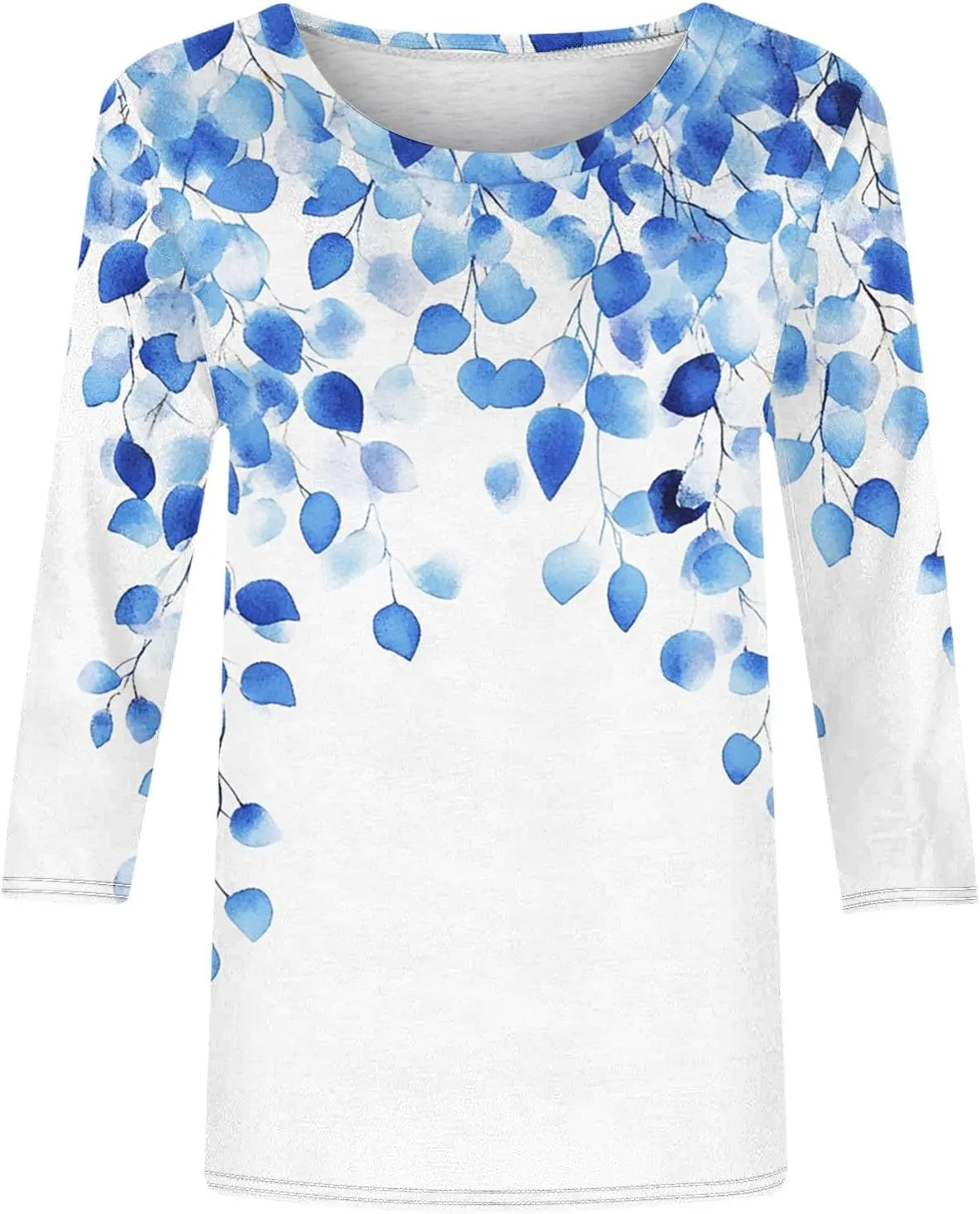 Summer Tops for Women 2025 3/4 Sleeve Floral Dressy Shirts Loose Fit Comfy Casual Blouses Trendy Boho Shirt