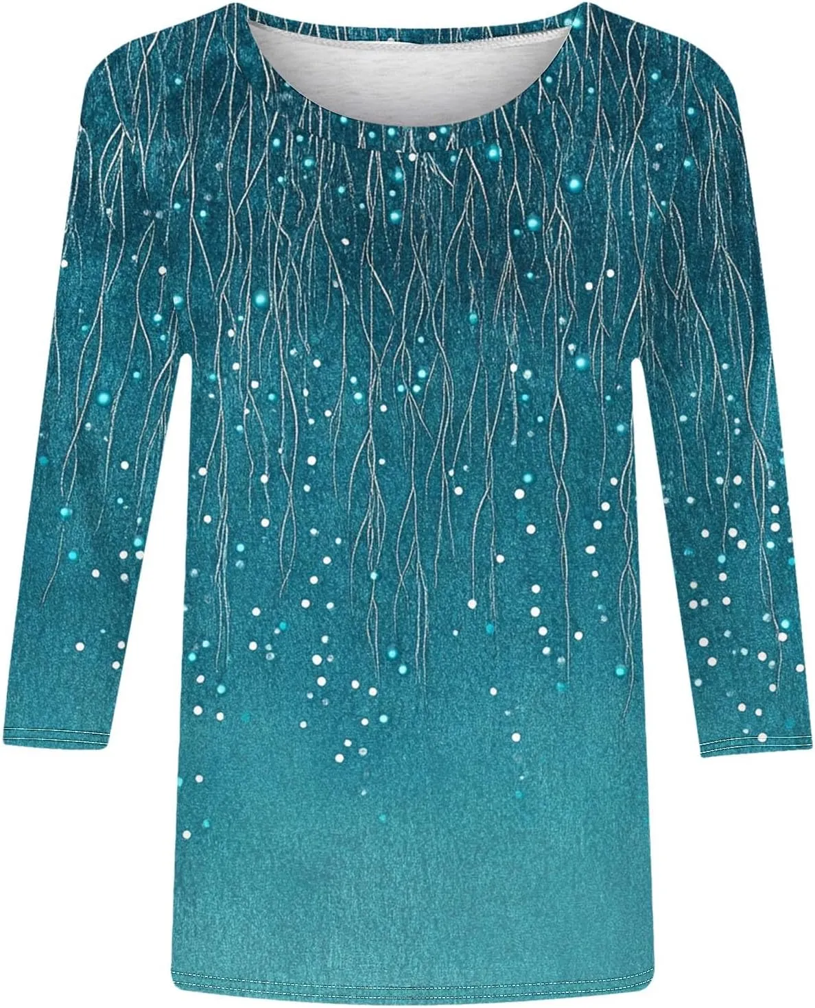 Summer Tops for Women 2025 3/4 Sleeve Floral Dressy Shirts Loose Fit Comfy Casual Blouses Trendy Boho Shirt