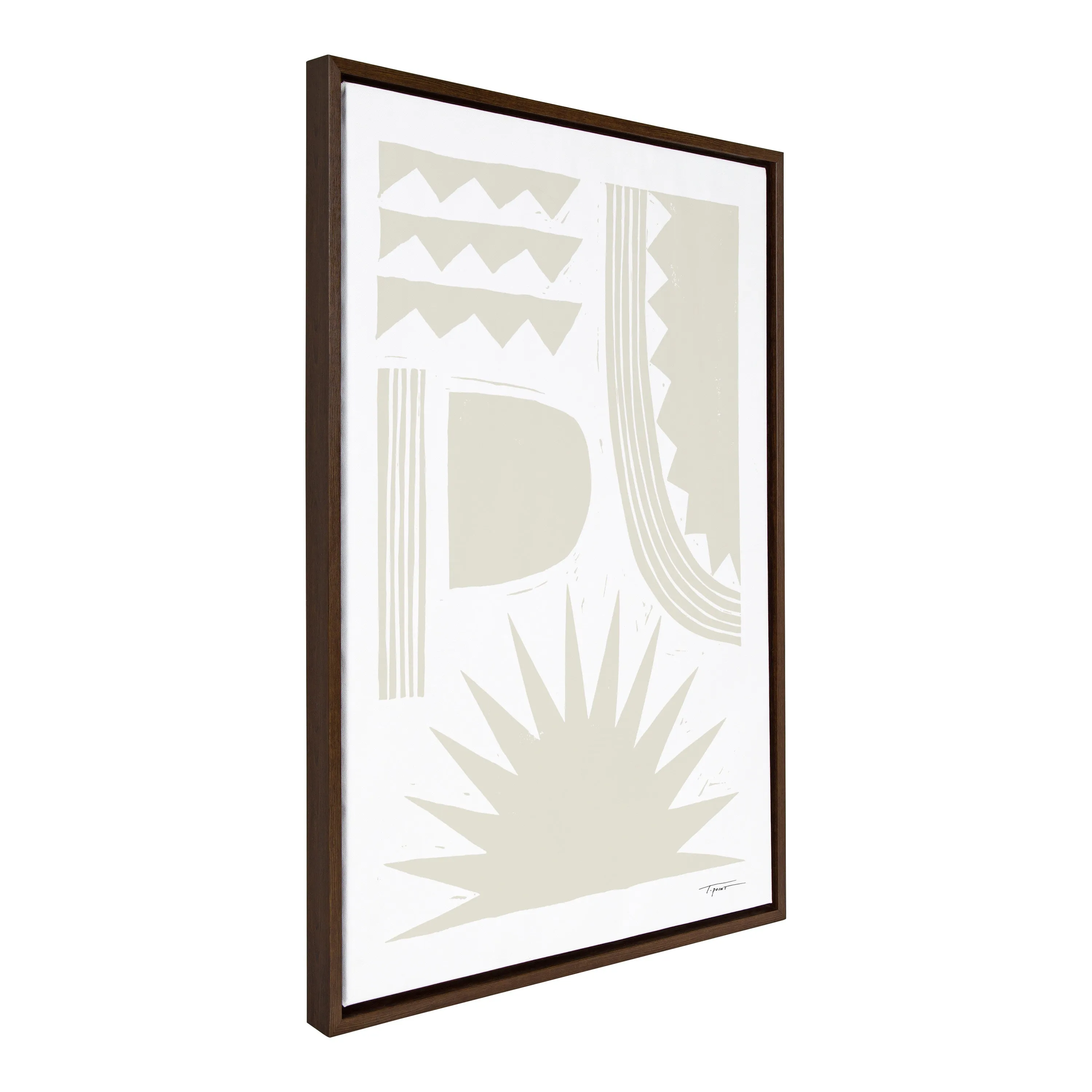 Sylvie Burst Neutral Framed Canvas by Statement Goods