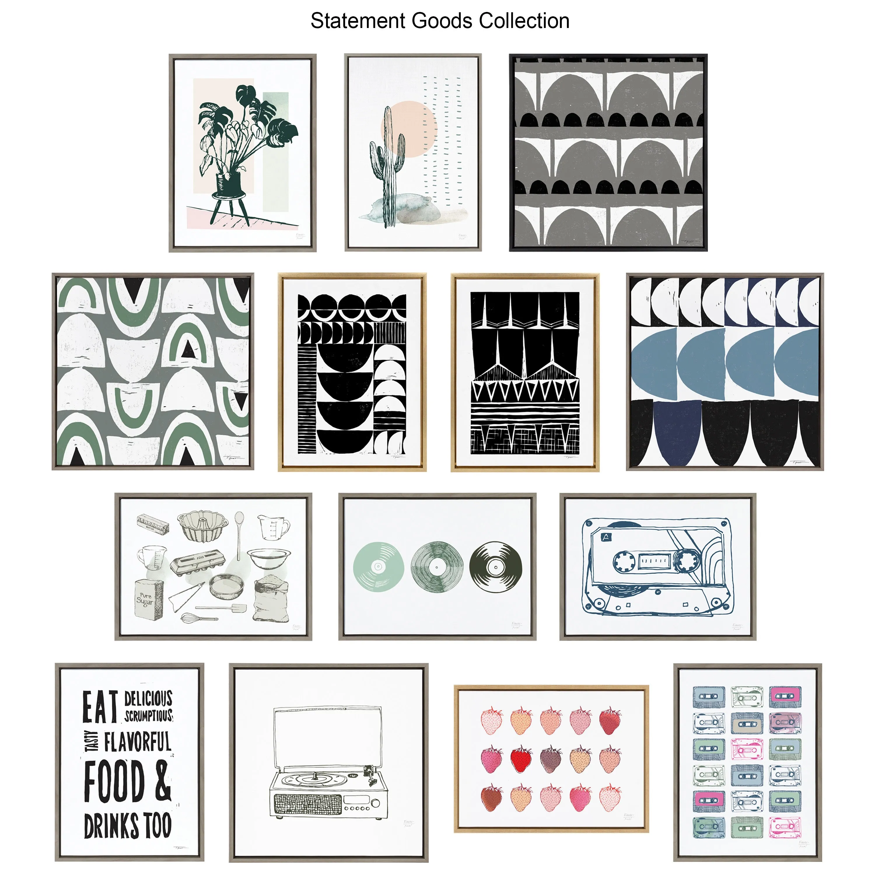 Sylvie Burst Neutral Framed Canvas by Statement Goods