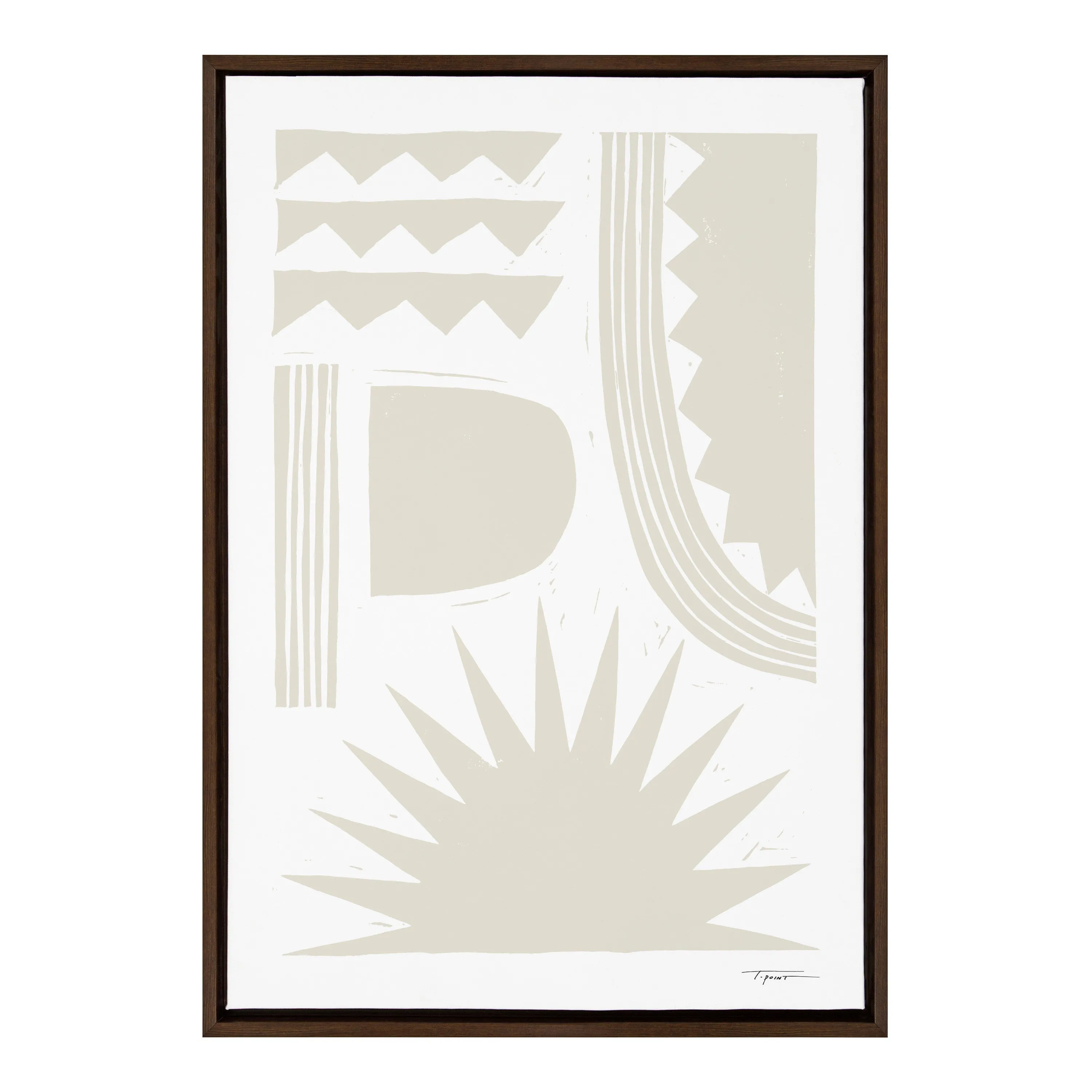 Sylvie Burst Neutral Framed Canvas by Statement Goods