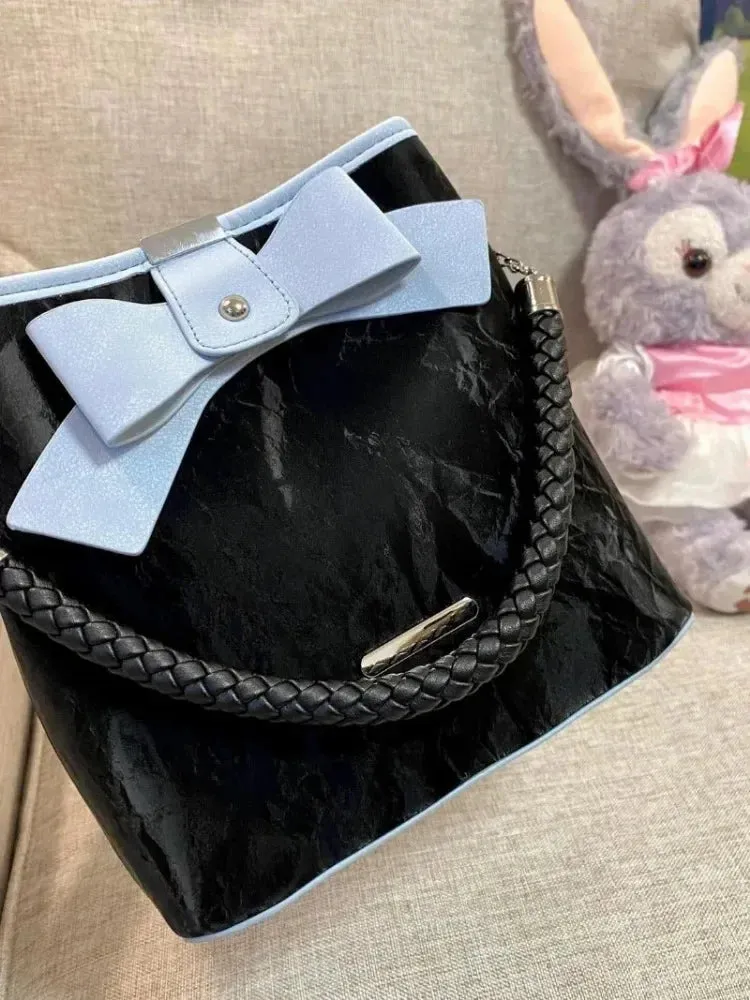 TAVIMART  -  Fashion Summer Sweet Bow Shoulder Underarm Bags Niche Design Female Crossbody Bags Women's High Quality Top Handle Bucket Bags