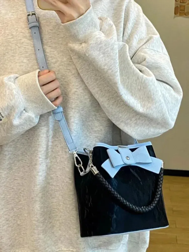 TAVIMART  -  Fashion Summer Sweet Bow Shoulder Underarm Bags Niche Design Female Crossbody Bags Women's High Quality Top Handle Bucket Bags