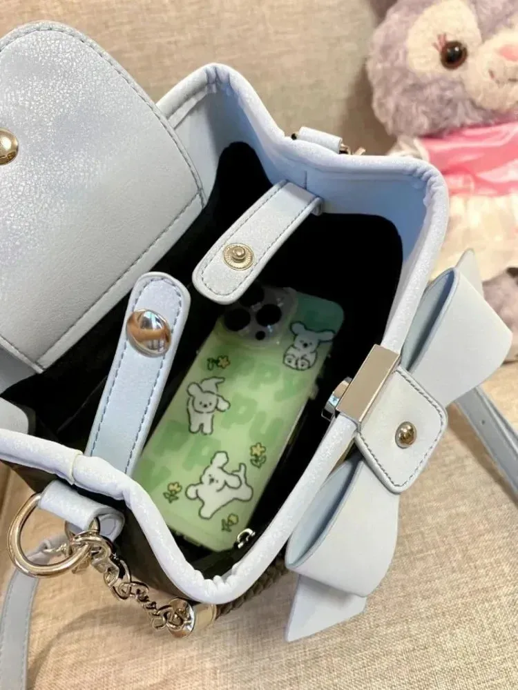 TAVIMART  -  Fashion Summer Sweet Bow Shoulder Underarm Bags Niche Design Female Crossbody Bags Women's High Quality Top Handle Bucket Bags