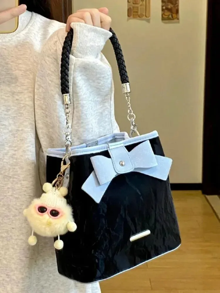 TAVIMART  -  Fashion Summer Sweet Bow Shoulder Underarm Bags Niche Design Female Crossbody Bags Women's High Quality Top Handle Bucket Bags