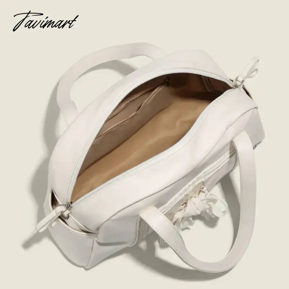 TAVIMART  -  Japan Style Pillow Bags For Women Luxury Designer Handbags Purses 2024 New In PU Silk Scarf Bow Large Capacity Underarm Shoulder