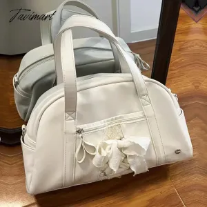 TAVIMART  -  Japan Style Pillow Bags For Women Luxury Designer Handbags Purses 2024 New In PU Silk Scarf Bow Large Capacity Underarm Shoulder