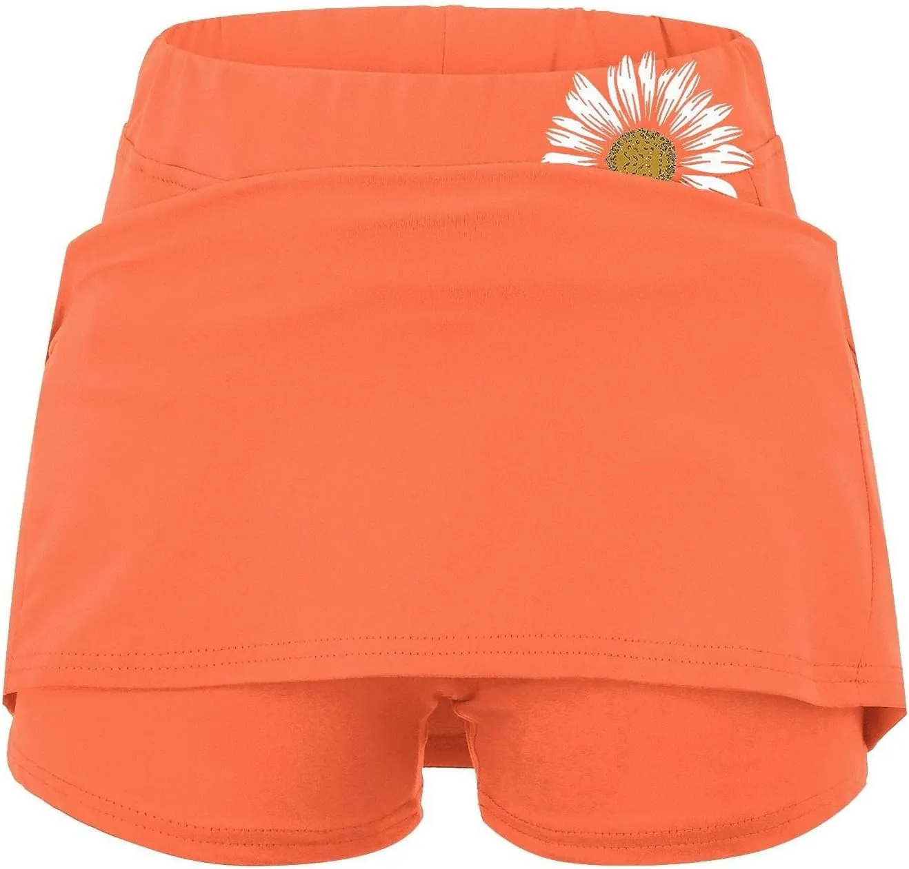 Tennis Skirt for Women High Waisted Lightweight 2 in 1 Casual Skorts Floral Print Tummy Control Comforts Baggy Skirts