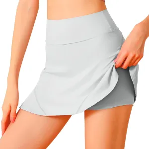 Tennis Skirts for Women Solid Color Sports Stretch High Waisted Skirt Casual Pleated Smooth Running Skirts