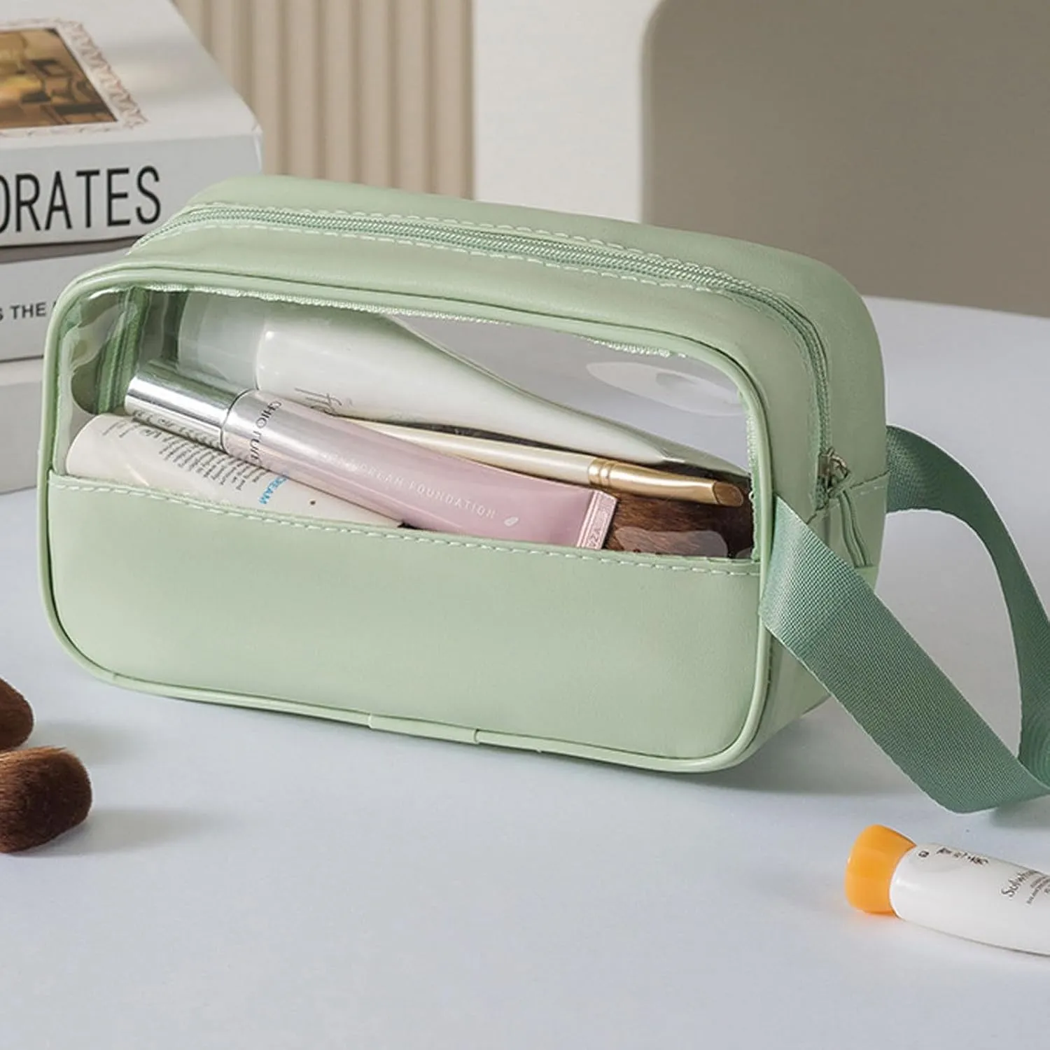 Toiletry Travel Wash Bag Waterproof Portable Traveling Accessories Organizer For Women and Men, Green