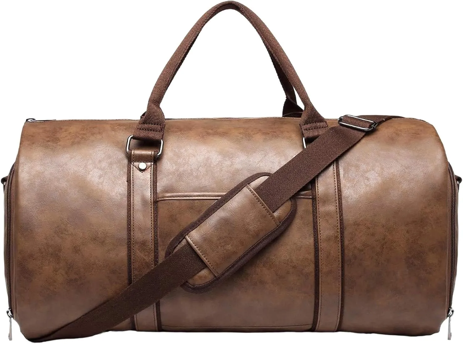 Travel Garment Duffle Bag, Convertible Suit Carrier Bag, 2-in-1 Garment Travel Bag, Leather Dress Suitcase, Suit Carrier With Shoes Compartment, Vacation Suitcase With Garment Section