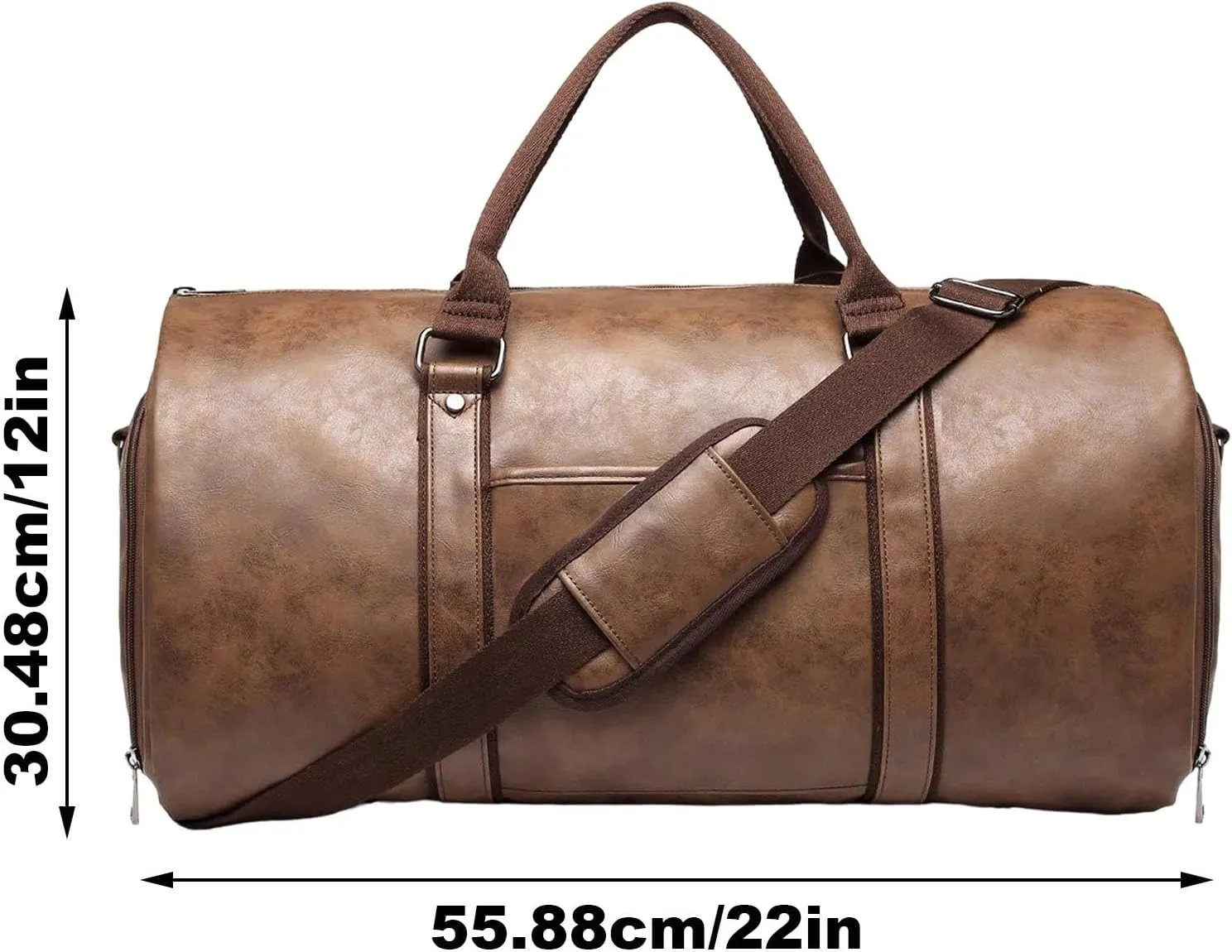 Travel Garment Duffle Bag, Convertible Suit Carrier Bag, 2-in-1 Garment Travel Bag, Leather Dress Suitcase, Suit Carrier With Shoes Compartment, Vacation Suitcase With Garment Section