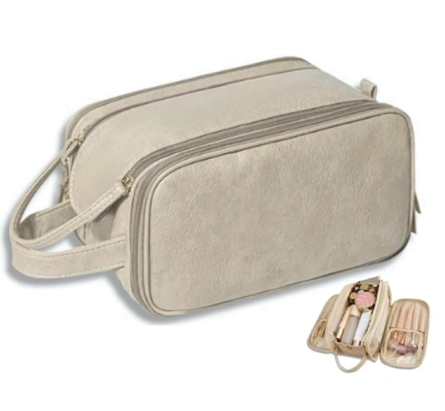Travel Toiletry Bag for Women Travel Cosmetic Bag Waterproof Makeup Bag Coquette Accessories (grey)