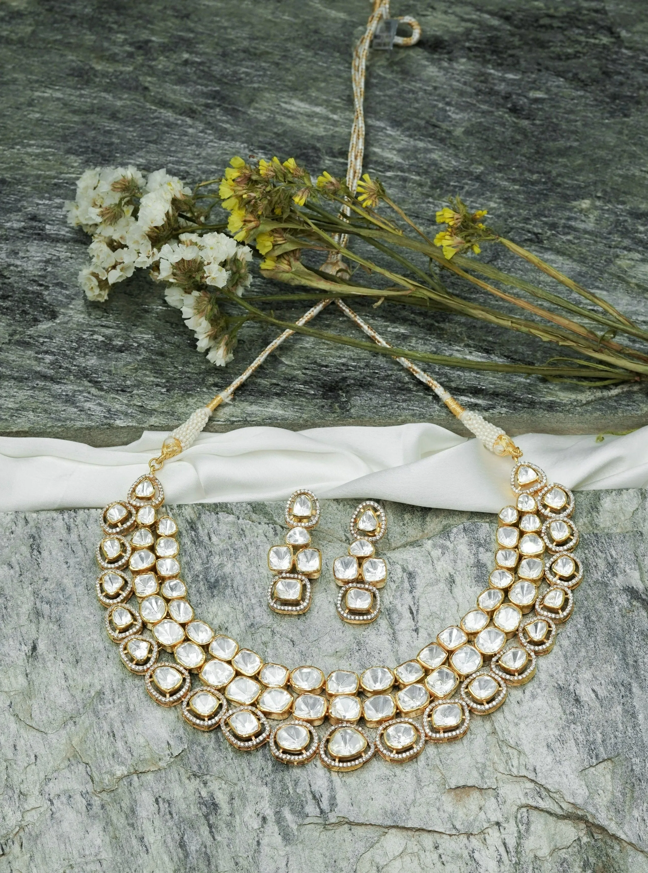 Triple Layered Statement Kundan Choker Set