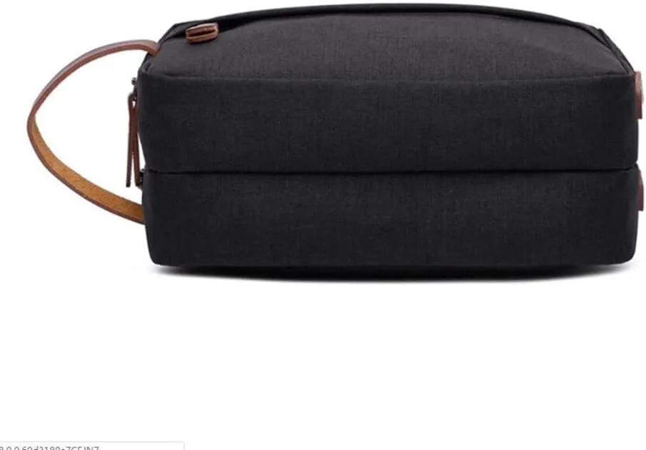 Tumecos Mens Toiletry Bag Leather Waxed Canvas Shaving Dopp Kit Travel Accessories Organizer Bag