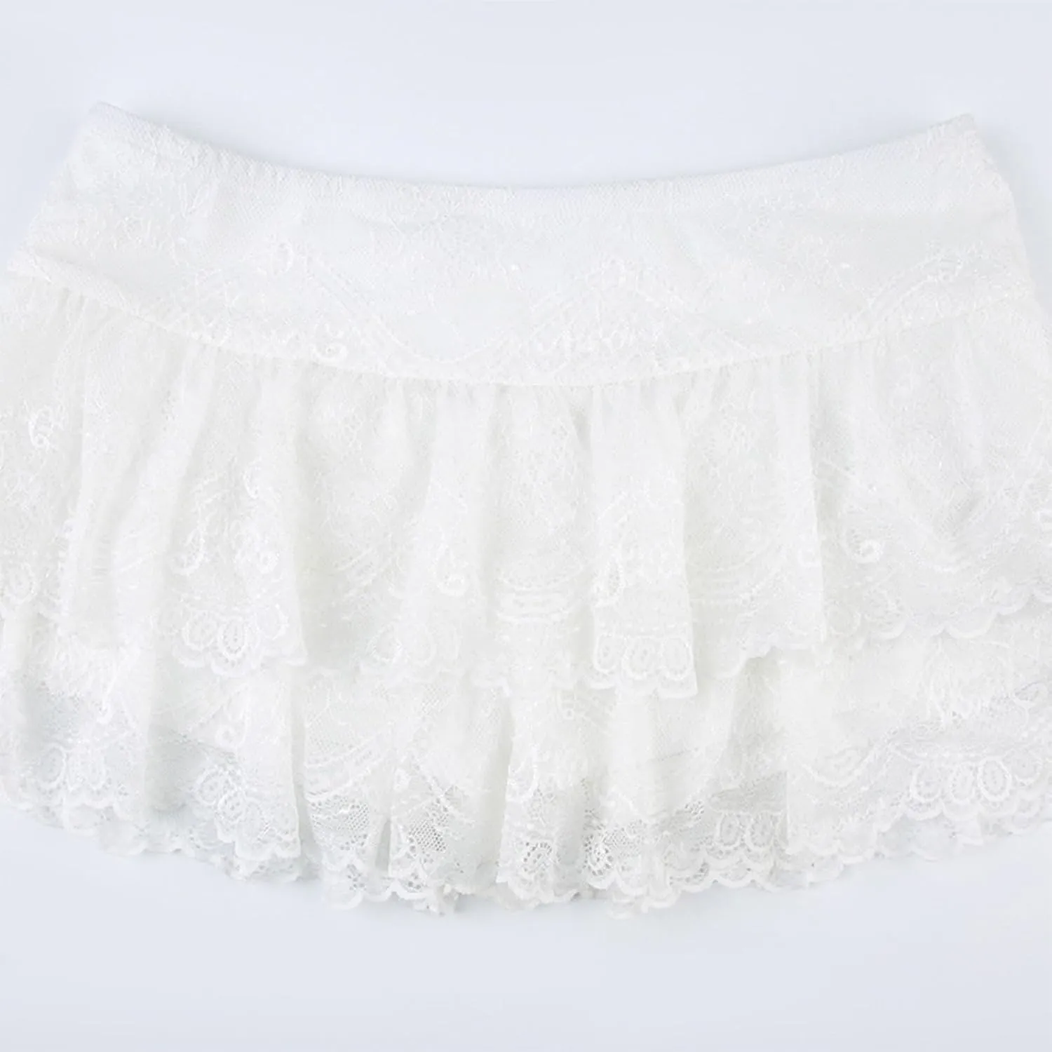 Tutu Skirts for Women Mesh Lace Layer Skirts Low Waisted Tulle Midi Skirt Puffy Short Skirt Ruffle Tiered Lace Skirt