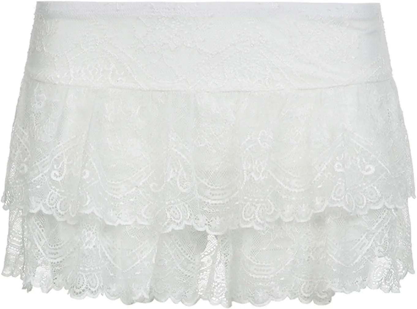Tutu Skirts for Women Mesh Lace Layer Skirts Low Waisted Tulle Midi Skirt Puffy Short Skirt Ruffle Tiered Lace Skirt