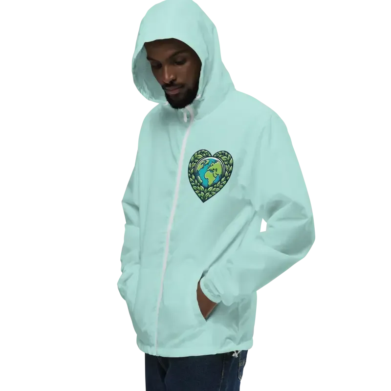 Unisex Lightweight Zip Windbreaker with Elastic Cuffs