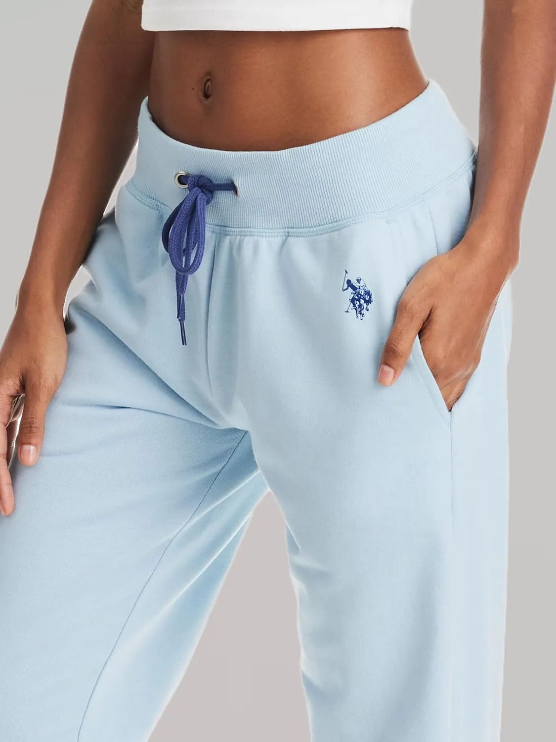 U.S. Polo Assn. Womens Sweatpants with Pockets, French Terry Womens Joggers or Wide Leg Sweats