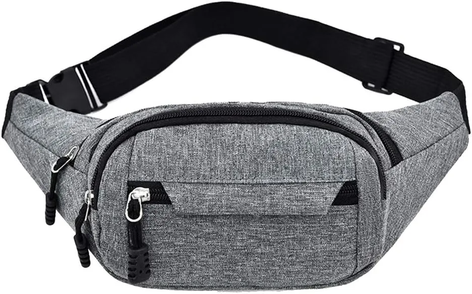 VALICLUD Sports Accessories Grey Fanny Pack Men Waist Bag Fashion Waist Packs Running Belt