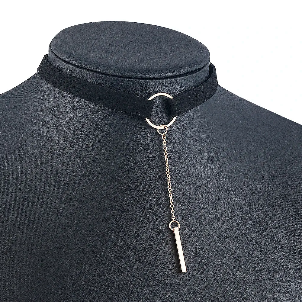 women necklaces choker leather charming dangle necklace around neck ✈️ free.shipping