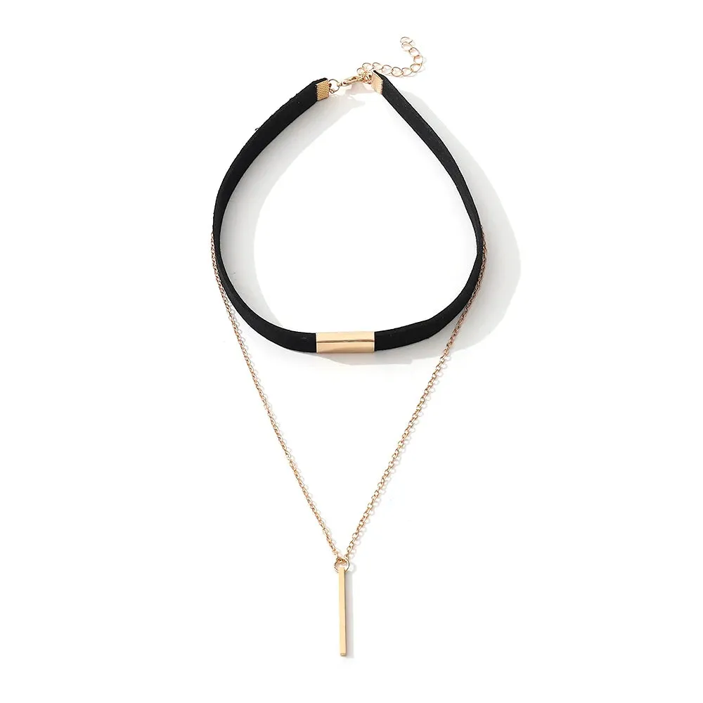 women necklaces choker leather charming dangle necklace around neck ✈️ free.shipping