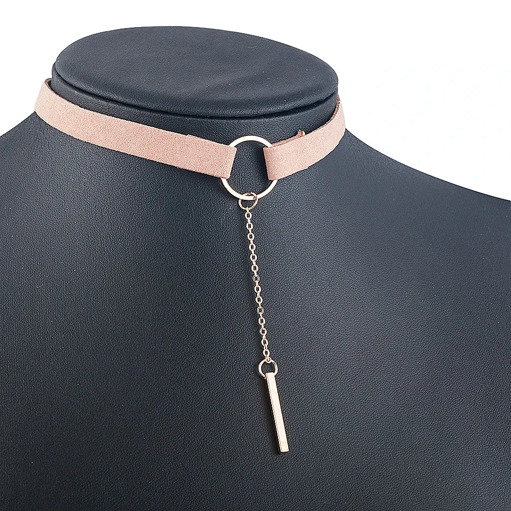 women necklaces choker leather charming dangle necklace around neck ✈️ free.shipping