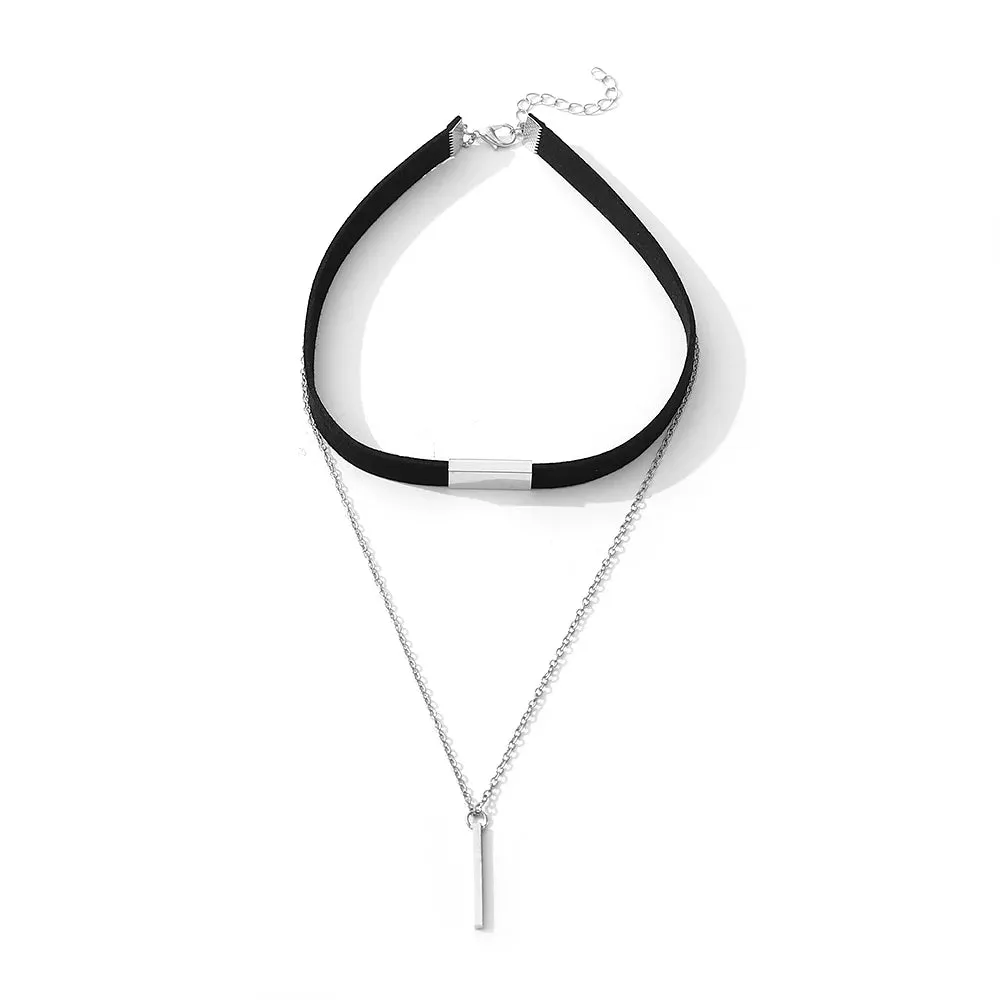 women necklaces choker leather charming dangle necklace around neck ✈️ free.shipping