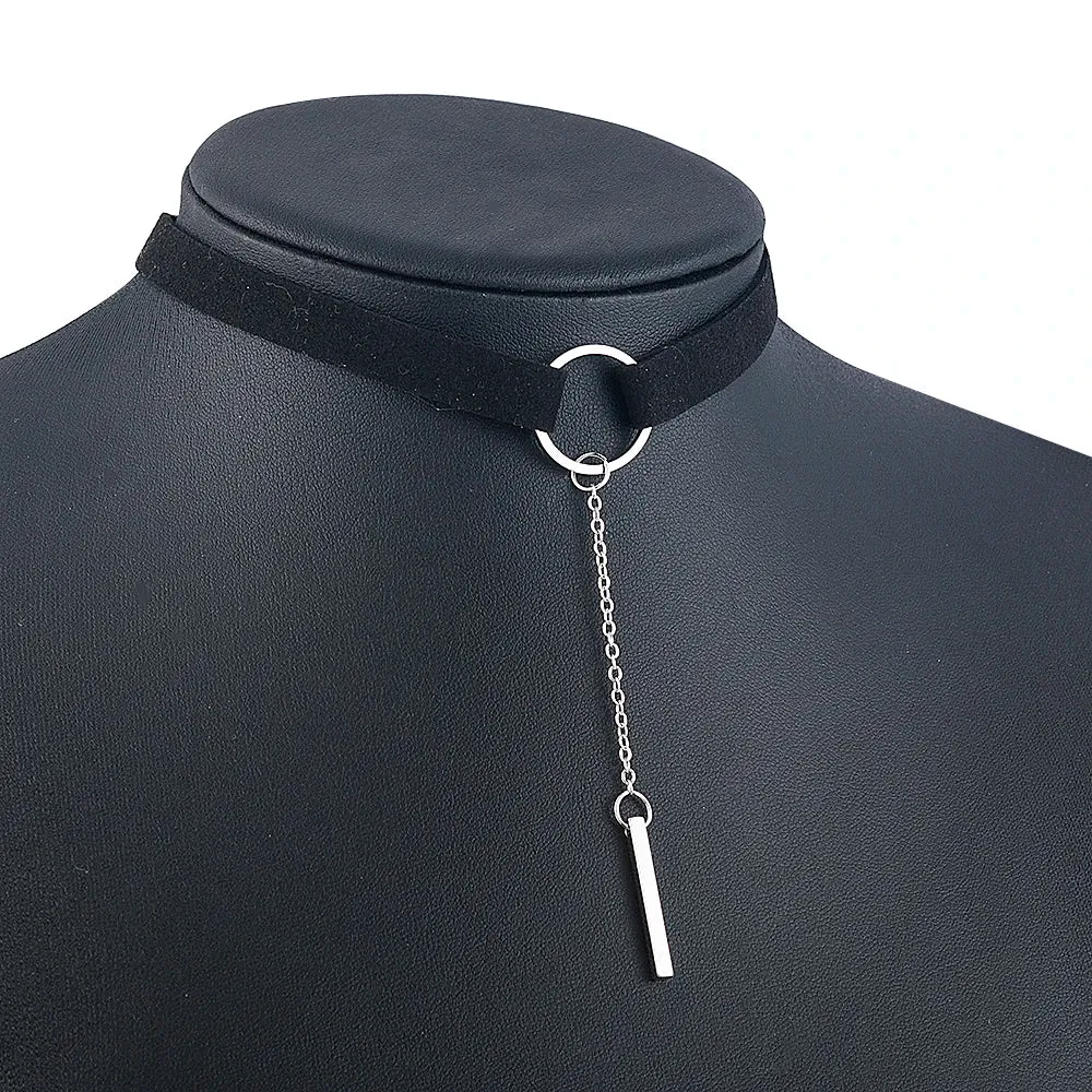 women necklaces choker leather charming dangle necklace around neck ✈️ free.shipping