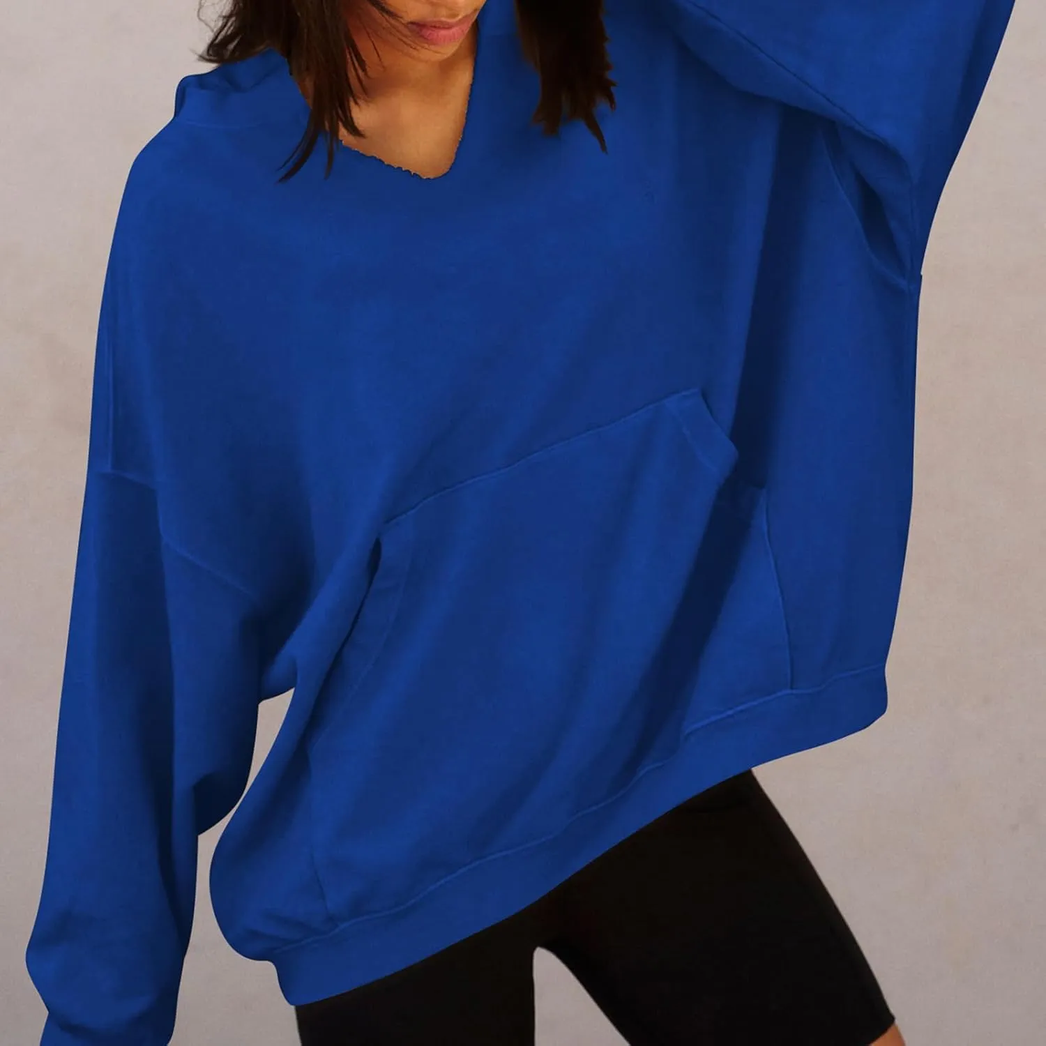 Women Oversized Hoodies Sweatshirt Long Sleeve Solid Color Casual Loose Hooded Top Fall Fashion Pullover Tops